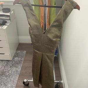 Banana Republic Gold Criss Cross back dress.